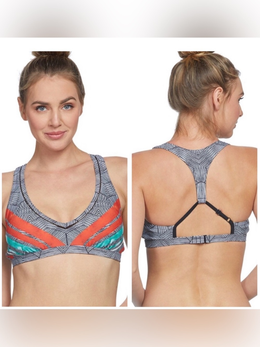 NEW Prana Khari Bikini Top Size S in Lava Glow Caribou BohoChic Aztec Resortcore